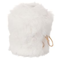 Product White Faux Fur Decorative Ribbon Roll 10mm x 1.4m – Set of 3