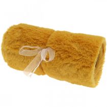 Product Fur ribbon yellow faux fur for handicrafts table runner 15 × 150cm