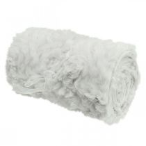 Table runner, faux fur white, table runner, decorative fur 15×200cm