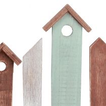 Window screen decorative table screen wooden row of houses 69×30cm
