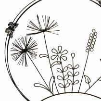 Window decoration spring, hanging decoration metal flowers Ø20.5cm 2pcs
