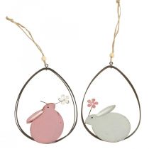 Window decoration Easter bunny metal hanging decoration Easter 15cm 4pcs