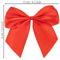 Product Red Pre-Tied Fabric Decorative Bows with Adhesive Backing, 11cm, Pack of 25