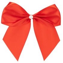 Product Red Pre-Tied Fabric Decorative Bows with Adhesive Backing, 11cm, Pack of 25