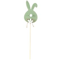Product Felt Easter Bunnies on Wooden Stake Green 12cm 12pcs