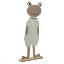 Product Felt decorative frog with dungarees beige decorative figure felt H51.5cm