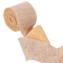 Product Felt tape, two-tone pot holder made of wool felt, orange/multicolored, 15cm x 5m