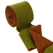 Product 100% Wool Felt Pot Wrap, 15 cm x 5 m, Reversible Green and Red Floristry Band