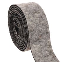 Product Felt tape, pot strap, 100% wool, grey/black, 7.5cm wide, 5m long