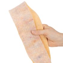 Product Felt tape as a two-tone pot holder made of pure wool, orange/multicolored, 7.5cm wide, 5m long