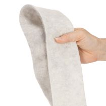 Product Two-Colour Wool Felt Ribbon, White and Grey, 7.5 cm x 5 m, for Floristry and Decoration