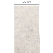 Product Two-Colour Wool Felt Ribbon, White and Grey, 7.5 cm x 5 m, for Floristry and Decoration