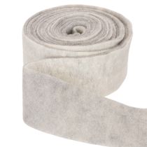 Product Two-Colour Wool Felt Ribbon, White and Grey, 7.5 cm x 5 m, for Floristry and Decoration