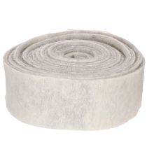 Product Two-Colour Wool Felt Ribbon, White and Grey, 7.5 cm x 5 m, for Floristry and Decoration