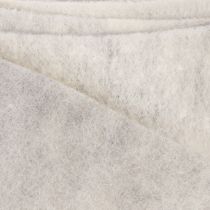 Product Two-Colour Wool Felt Ribbon, White and Grey, 7.5 cm x 5 m, for Floristry and Decoration