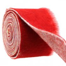 Product Felt ribbon decoration two-tone red, white Pot ribbon Christmas 15cm × 4m