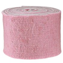 Product Felt ribbon, pot ribbon two-tone old pink/grey 15cm 5m