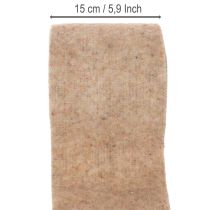 Product 100% Wool Felt Ribbon, 15 cm x 5 m, Brown and White, for Pot Covers and Crafting