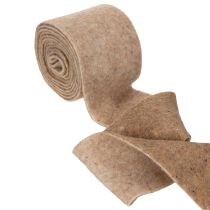 Product 100% Wool Felt Ribbon, 15 cm x 5 m, Brown and White, for Pot Covers and Crafting