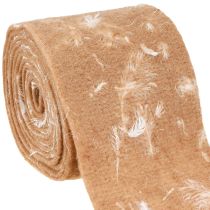 Product Felt ribbon wool ribbon decorative fabric brown feathers wool felt 15cm 5m