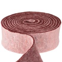 Product Felt ribbon two-tone pot ribbon wool felt ribbon pink red 7.5cm 5m