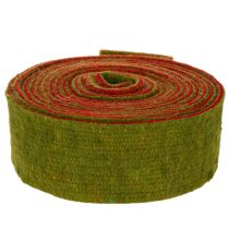 Product Felt tape, two-tone pot holder tape, 100% wool, red/green, 7.5cm wide, 5m long