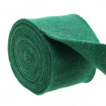 Product Felt tape, pot tape, wool felt green, golden shimmering 15cm 5m