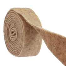 Product Felt ribbon wool ribbon decorative fabric brown beige wool felt 7.5cm 5m