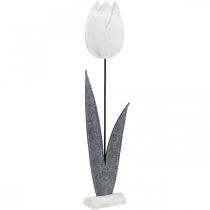 Felt flower felt deco flower tulip white H68cm