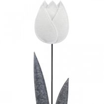 Felt flower felt deco flower tulip white H68cm
