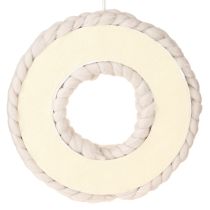 Product Felt wreath decorative wreath for hanging braided beige Ø25cm