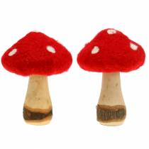 Fly Agaric Autumn Deco Red H13,5cm 2pcs