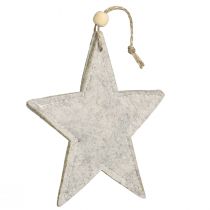 Product Felt star Christmas tree ornaments, beige and red, 13cm, set of 6.