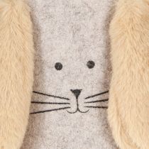 Product Felt Bag Rabbit Decoration in Grey Brown Ø13.5cm 3 pcs