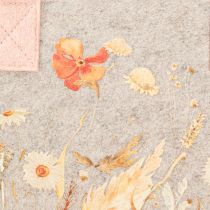 Product Felt bag with flower motif – Sustainable gift &amp; shopping bag in grey &amp; pink 26cm 2pcs