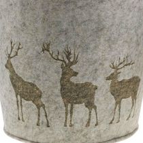 Product Christmas decoration felt basket round deer planter 38cm / 30cm set of 2