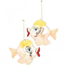 Product Christmas tree decorations fish, decorative pendants, Christmas decorations, real glass H9.5cm 2pcs