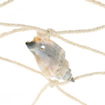 Maritime fishing net, sea decoration, deco net with shells 100×120cm