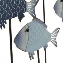 Product Shoal of fish deco metal fish on wooden base 32×7×30cm