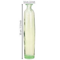 Product Bottle decoration vase glass clear/green retro Ø6.5cm H30cm