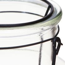 Product Bottle decoration lantern glass metal clear black Ø13cm