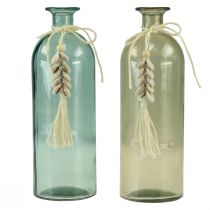 Product Bottles decorative glass vase cowrie shells maritime H26cm 2pcs