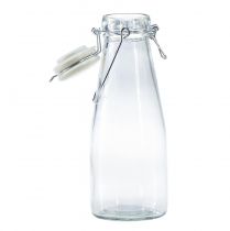 Product Bottle decorative glass with cap clear Ø7cm 20.5cm