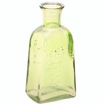 Product Bottle vase glass vase with motif bottle glass green H19cm 2pcs