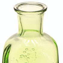 Product Bottle vase glass vase with motif bottle glass green H19cm 2pcs
