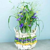 Wicker basket made of seagrass, decorative basket, storage basket, handle basket round Ø36 / 28, set of 2