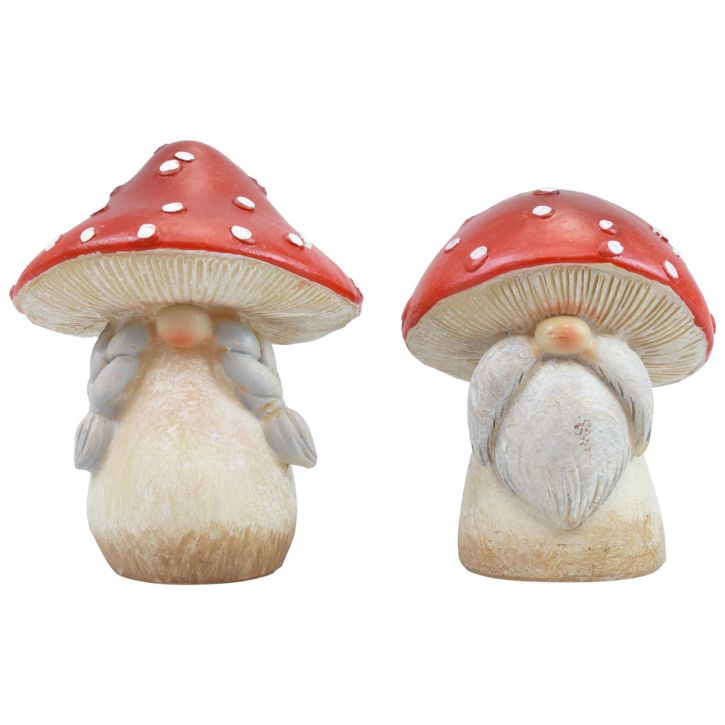 Product Fly Agaric Decoration Mushrooms Autumn Decoration Red White Ø6cm H7.5cm 4 pcs