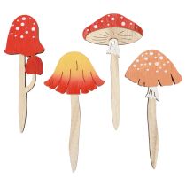 Product Toadstool decorative wooden plugs flower plugs wood 18cm 12pcs