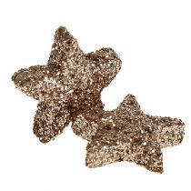 Product Glitter stars 2.5cm champagne 96pcs