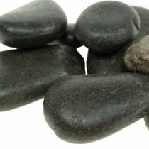 River Pebbles Matte Black Natural Stones Decorative Stones L15–60mm W15–40mm 2kg